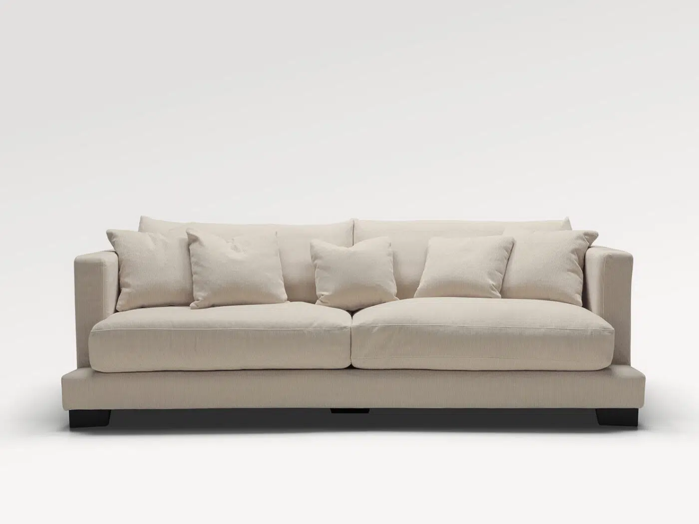 Canapé 3 places tissu texturé 6 (A6A1) natur Calvi - 232x114x81/43cm ...