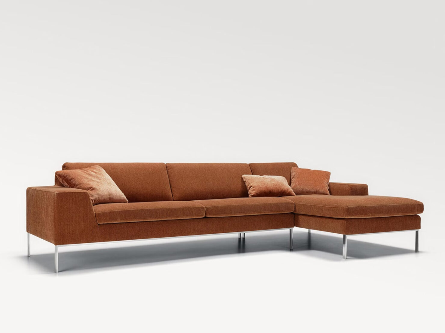 acheter Canapé d'angle tissu texturé 3 (4212) orange Opera - 303x90/150x78cm - FRANCE CANAPÉ ®