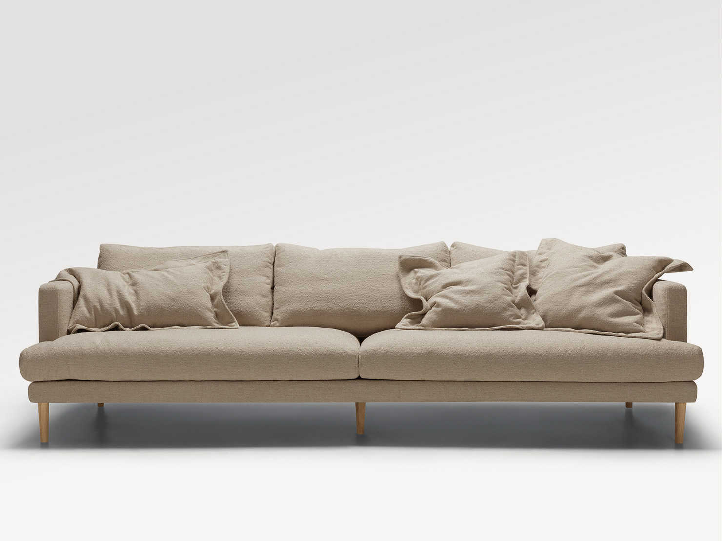 acheter Canapé 4 places tissu uni 2 (aog) beige Batignolles - 277x102x84cm - FRANCE CANAPÉ ®