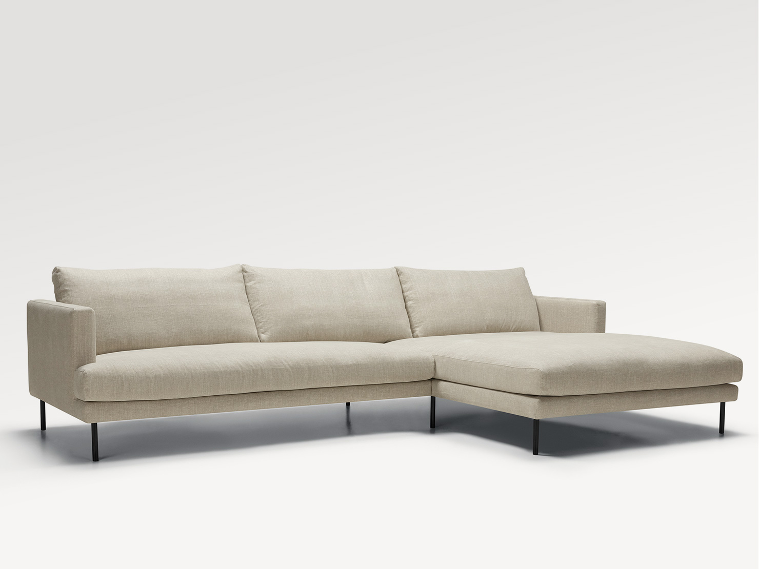 acheter Canapé d'angle tissu uni 1 (aoe) natur Batignolles - 317x183/102x81cm - FRANCE CANAPÉ ®