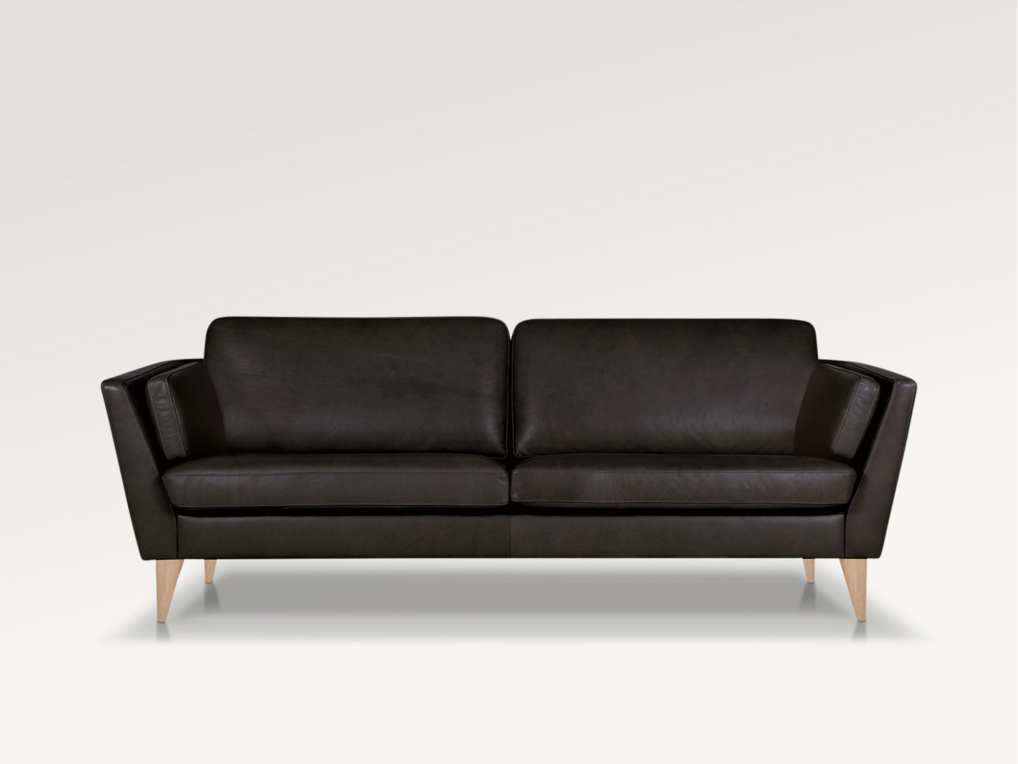 acheter Canapé 3 places cuir black Mabillon - 220x87x84cm - FRANCE CANAPÉ ®
