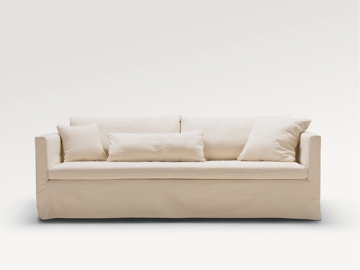 acheter Canapé 3 places tissu uni 1419 natur Lacanau - 230X107X84cm - FRANCE CANAPÉ ®
