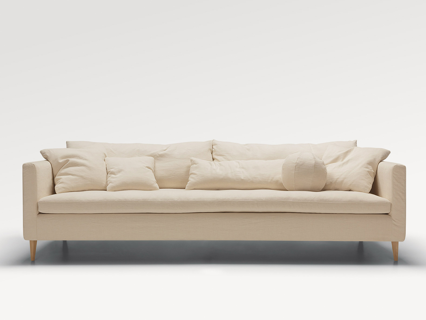 acheter Canapé 4 places tissu uni 1419 natur Lacanau - 270X107X84cm - FRANCE CANAPÉ ®