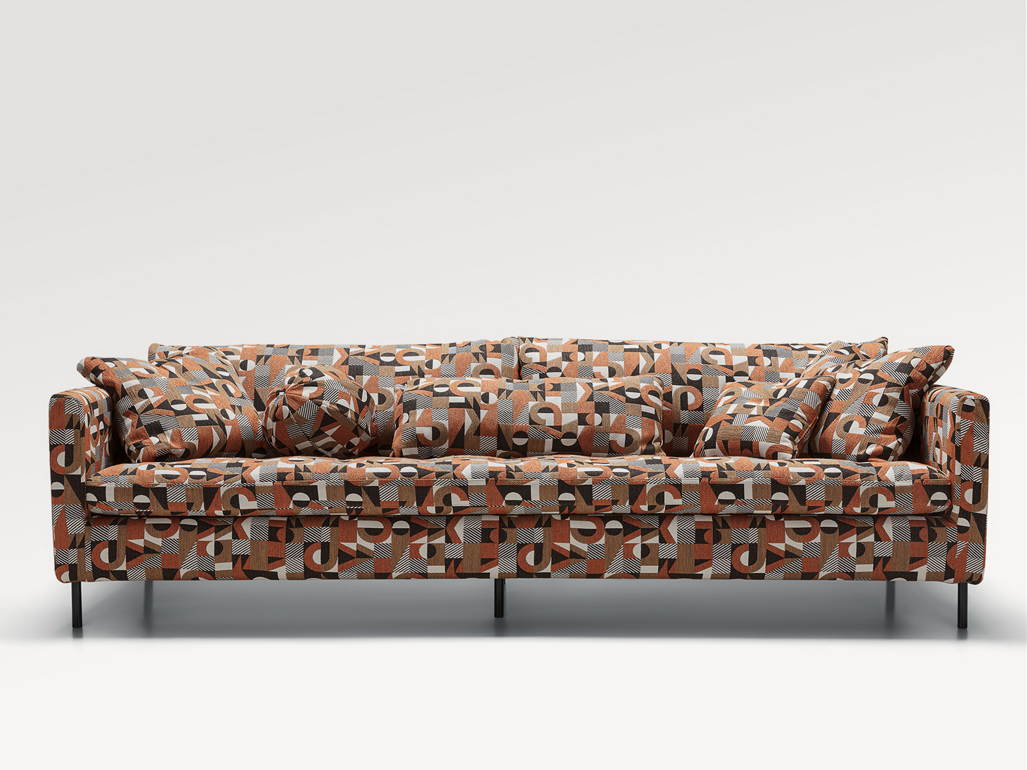 acheter Canapé 4 places tissu texturé Burnt Orange Lacanau - 270X107X84cm - FRANCE CANAPÉ ®