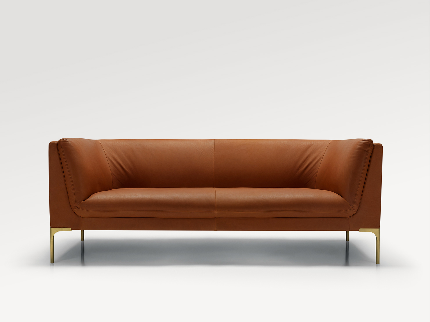 acheter Canapé 3 places cuir cognac LEVALLOIS - 202x89x75cm - FRANCE CANAPÉ ®