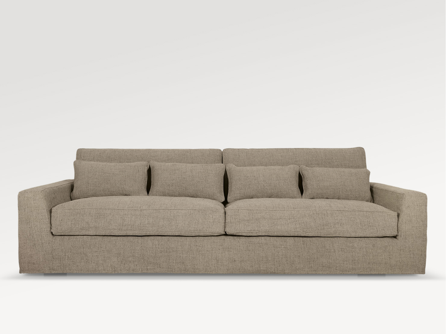 acheter Canapé 4 places tissu uni 2 (24) flax Odeon - 271x126x80cm - FRANCE CANAPÉ ®