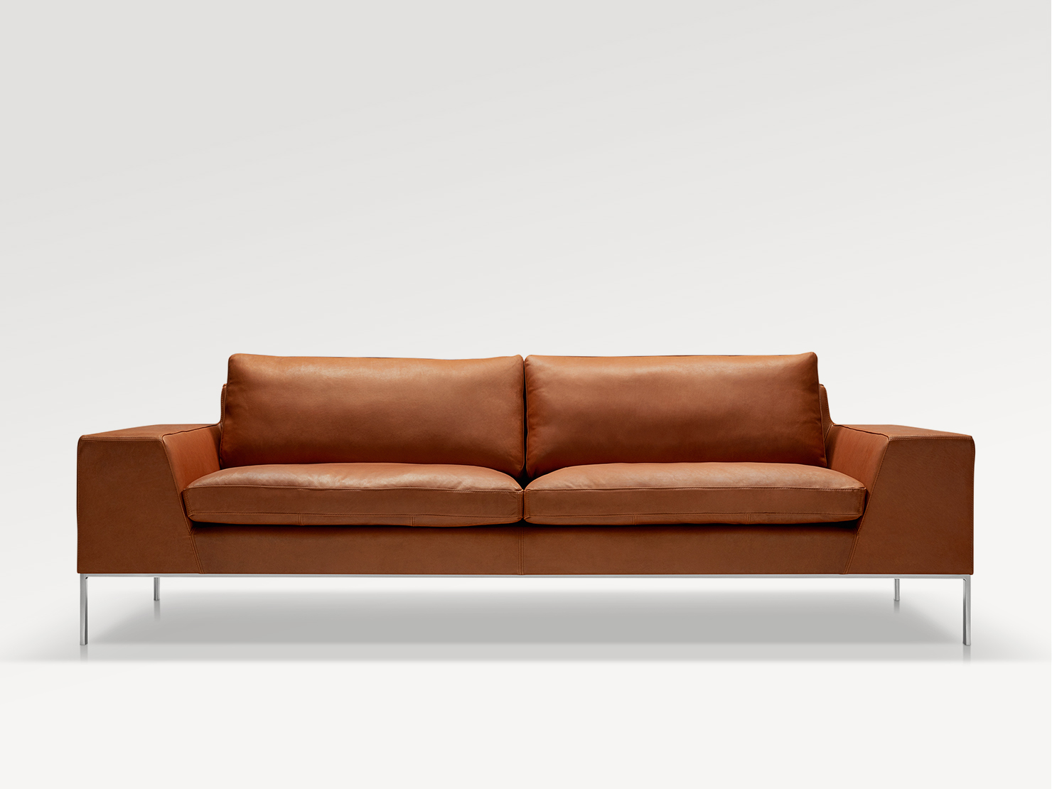 acheter Canapé 3 places cuir cognac Opera - 240x90x78cm - FRANCE CANAPÉ ®