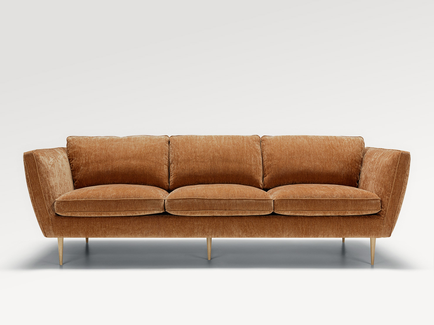 acheter Canapé 4 places 3 coussins tissu uni 6 (p322-4700-820) cognac Tolbiac - 250x101x82cm - FRANCE CANAPÉ ®