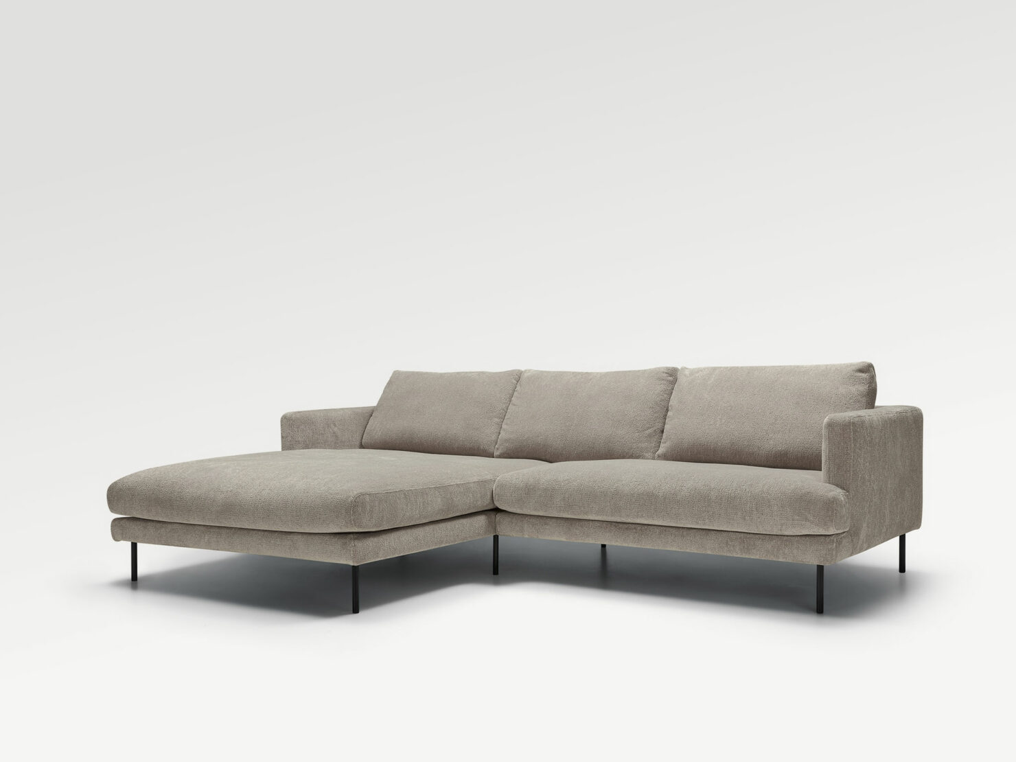 acheter Canapé d'angle tissu chenille 2 light grey Batignolles - 277x183/102x84cm - FRANCE CANAPÉ ®