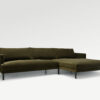 acheter Canapé d'angle velours 26 forest green Batignolles - 277x183/102x84cm - FRANCE CANAPÉ ®