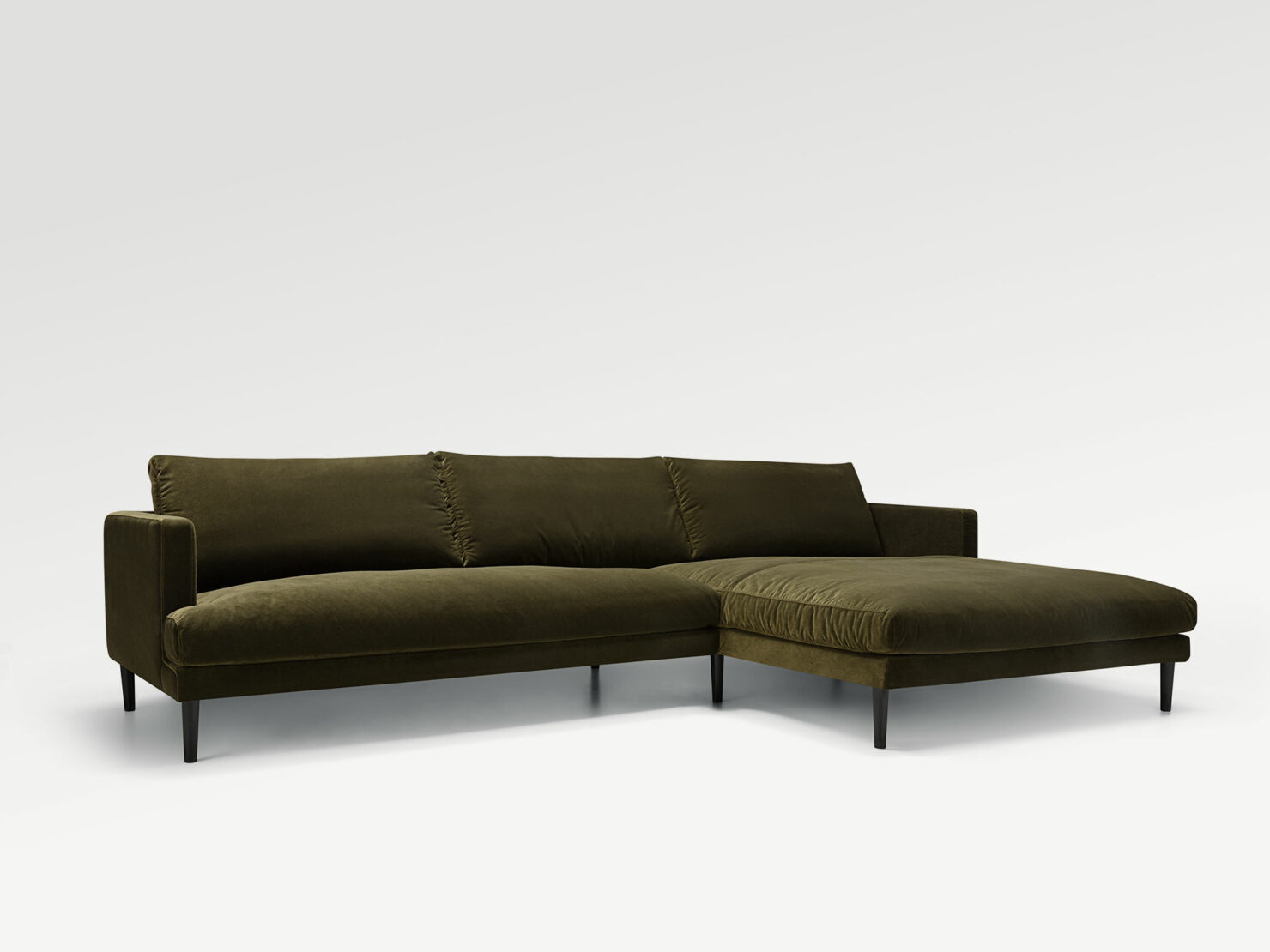 acheter Canapé d'angle velours 26 forest green Batignolles - 277x183/102x84cm - FRANCE CANAPÉ ®