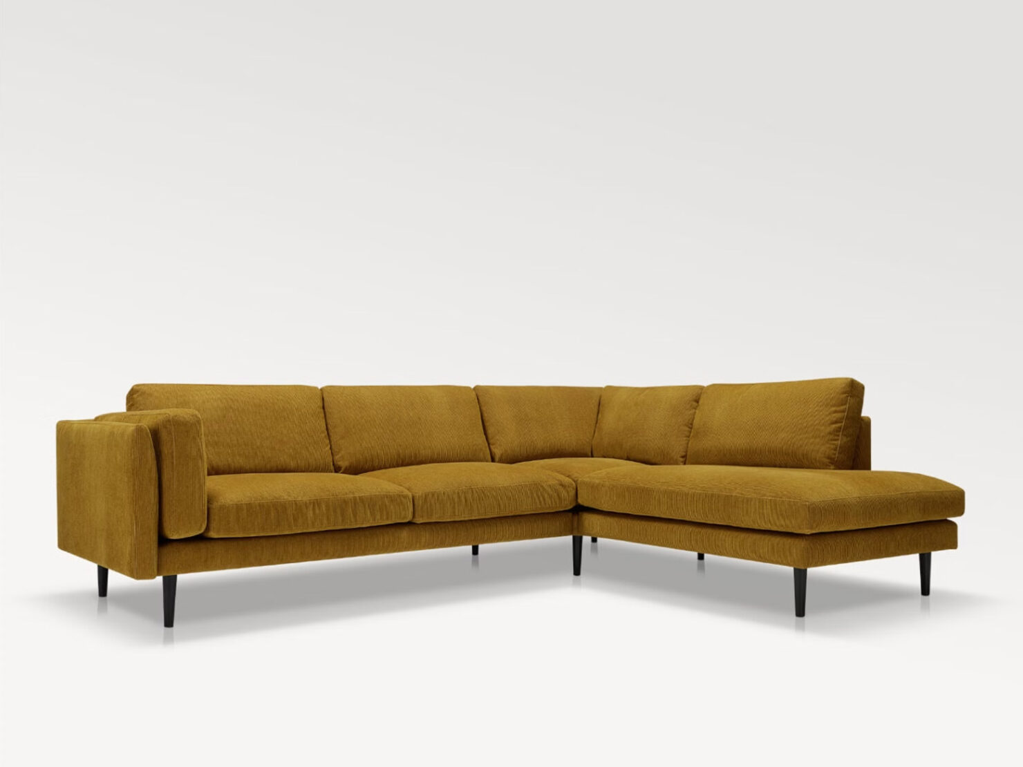acheter Canapé angle tissu texturé 1 (38ac) mustard Saint-Tropez - 281/218x98x80cm - FRANCE CANAPÉ ®