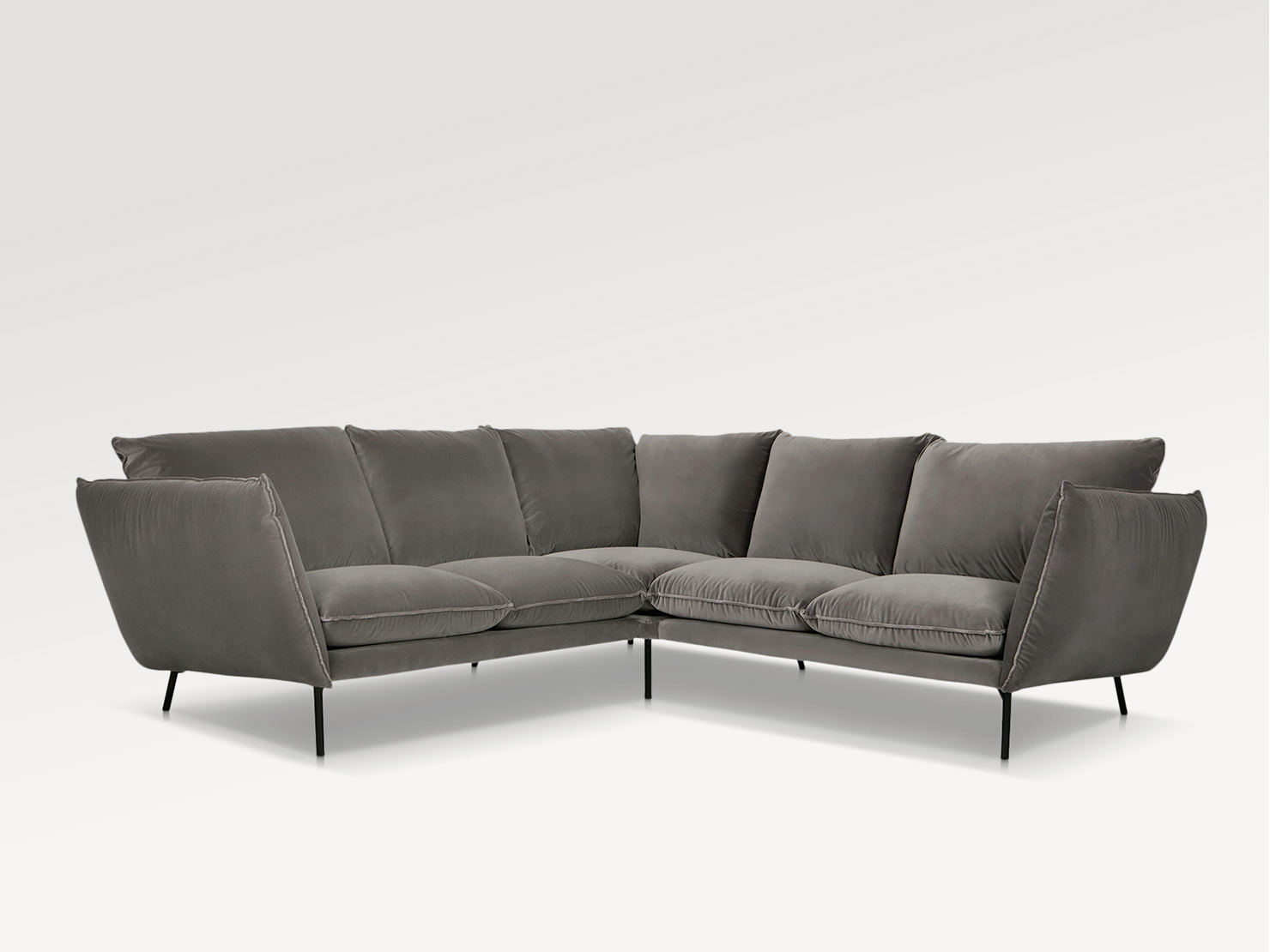 acheter Canapé d'angle velours 2003 d.grey Biarritz - 253x101x84cm - FRANCE CANAPÉ ®