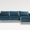 acheter Canapé d'angle velours 12 navy blue Carnavalet (coussins placés) - 250x152/84x97cm - FRANCE CANAPÉ ®