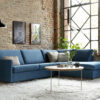 acheter Canapé d'angle tissu uni 1988 indigo blue Enghien - 237x202x82cm - FRANCE CANAPÉ ®