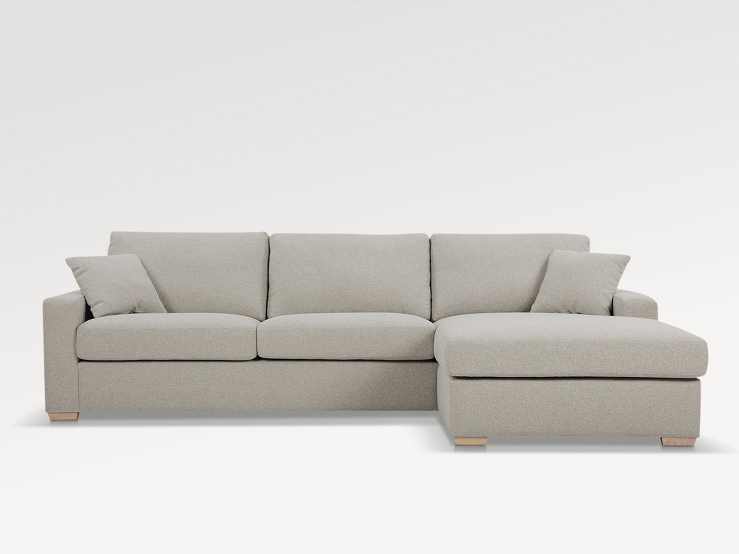 acheter Canapé d'angle tissu texturé 1 (avv2) natur Kleber - 280x155x86cm - FRANCE CANAPÉ ®