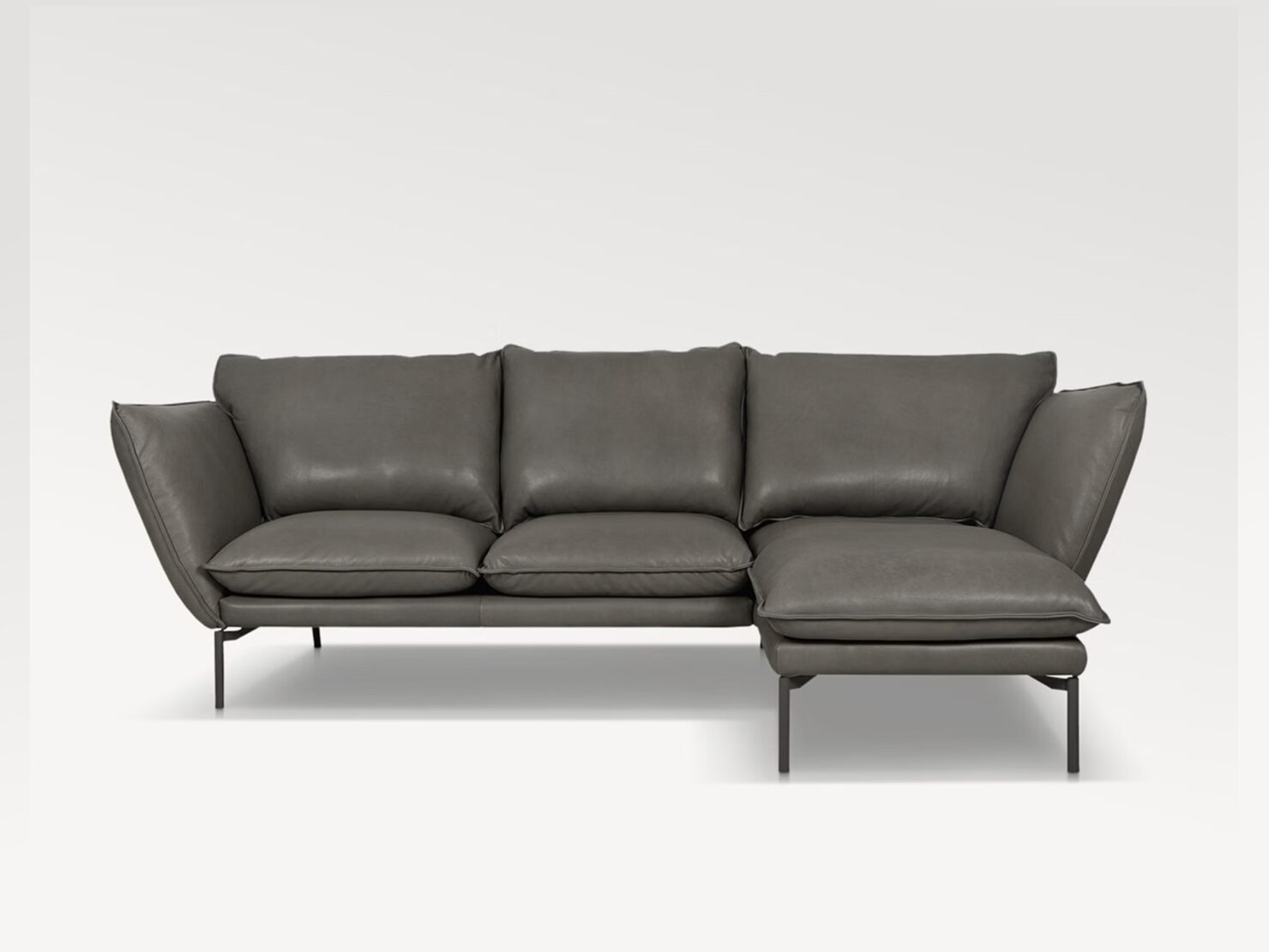 acheter Canapé d'angle cuir grey Biarritz - 245x101x160/84cm - FRANCE CANAPÉ ®