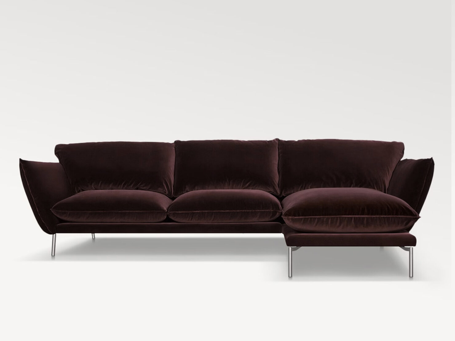 acheter Canapé d'angle velours gris-anthracite Biarritz - 295x101x160/84cm - FRANCE CANAPÉ ®