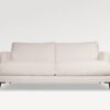 Canapé convertible Alma 3 places en bouclette blanche , design moderne, pratique pour petits espaces.