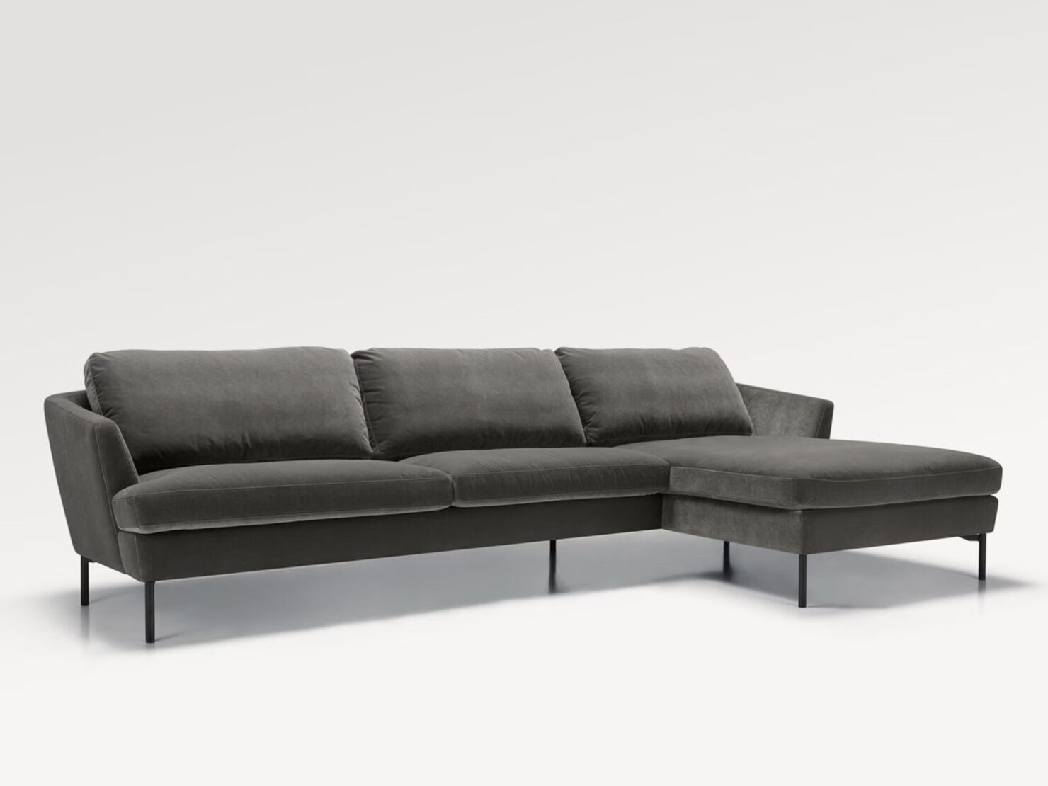 acheter Canapé d'angle velours 3 brown Tournelles - 310x87x84cm - FRANCE CANAPÉ ®