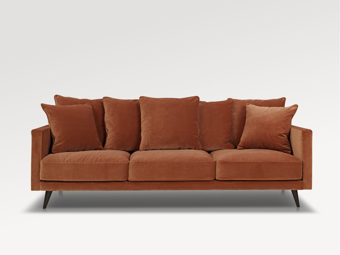 acheter Canapé 3,5 places velours 450/68 BRIQUE Lucey - 240x96x89cm - FRANCE CANAPÉ ®