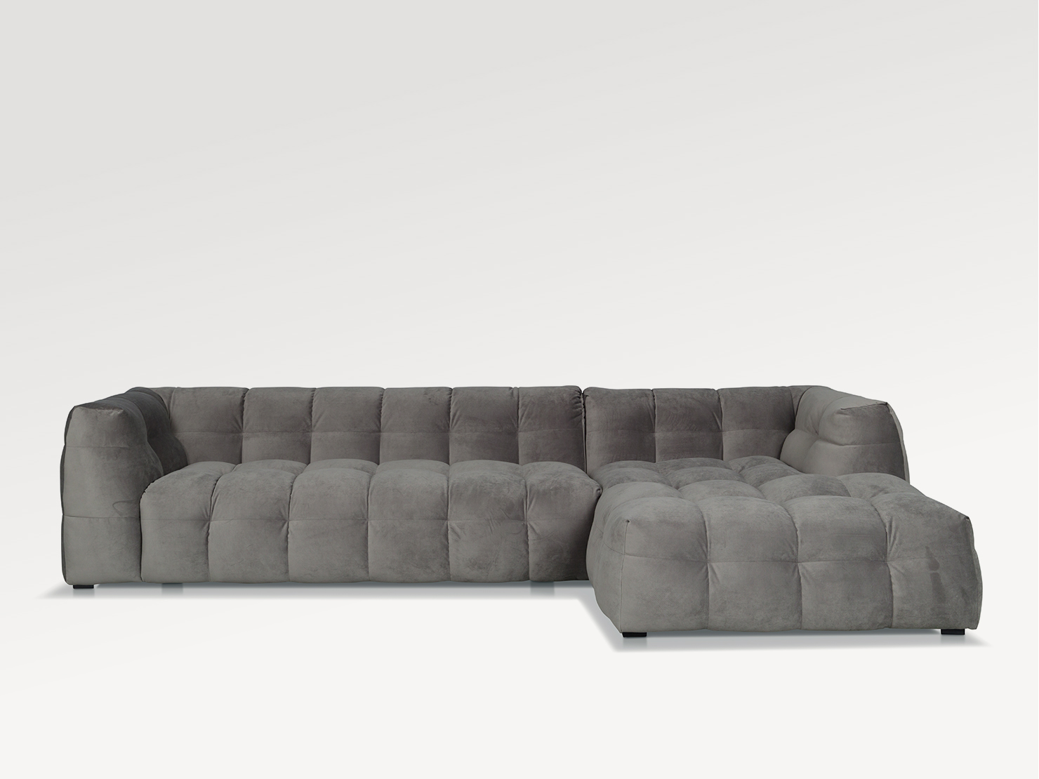 acheter Canapé d'angle méridienne velours 350/03 LIGHT GREY Marly - 292x170/105x68cm - FRANCE CANAPÉ ®