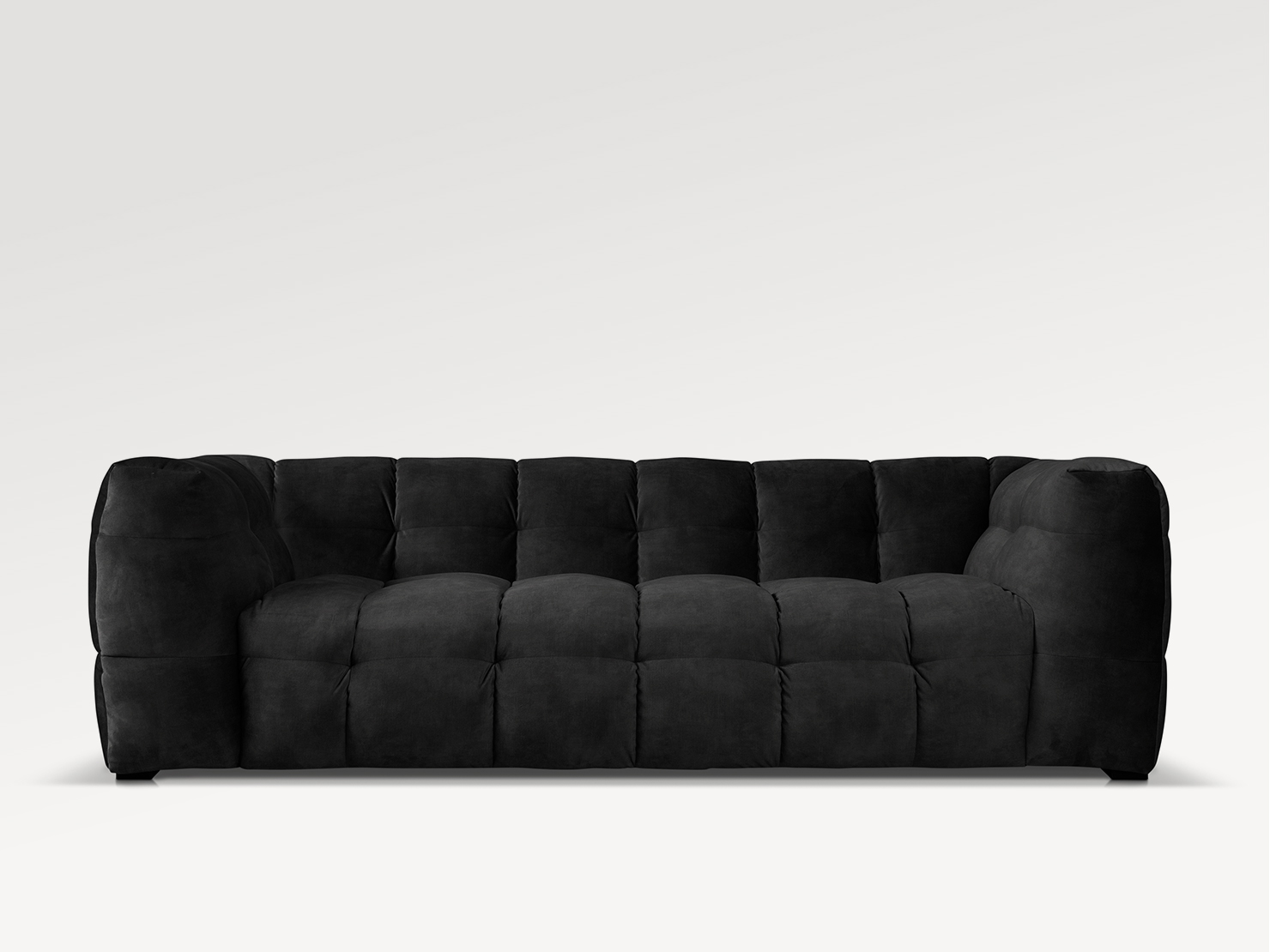 acheter Canapé 3 places velours 334/02 black Marly - 236x105x68cm - FRANCE CANAPÉ ®
