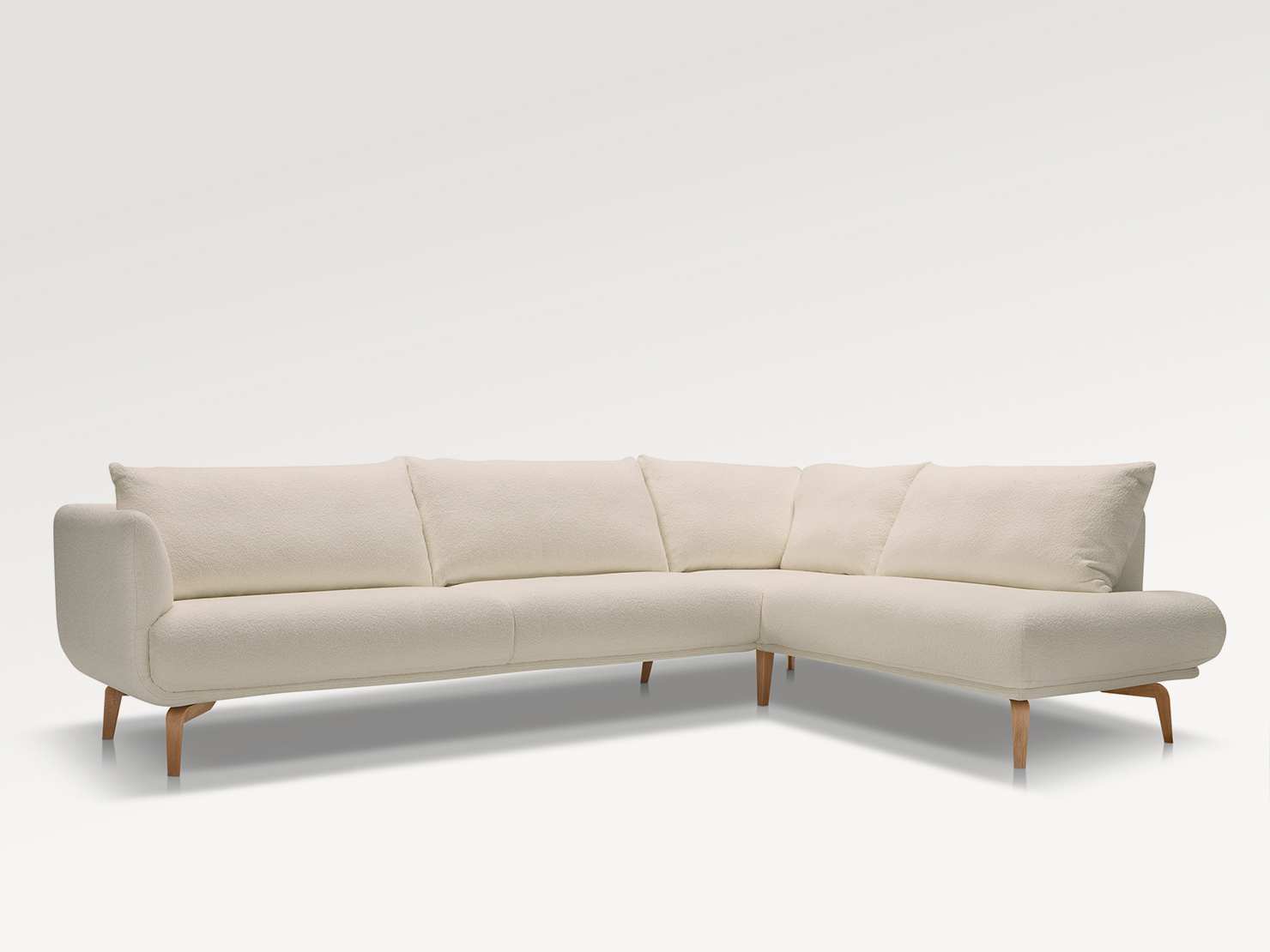 acheter Canapé d'angle tissu bouclette 1 (20/847) off-white MÉDAN - 297/208x91x82cm - FRANCE CANAPÉ ®