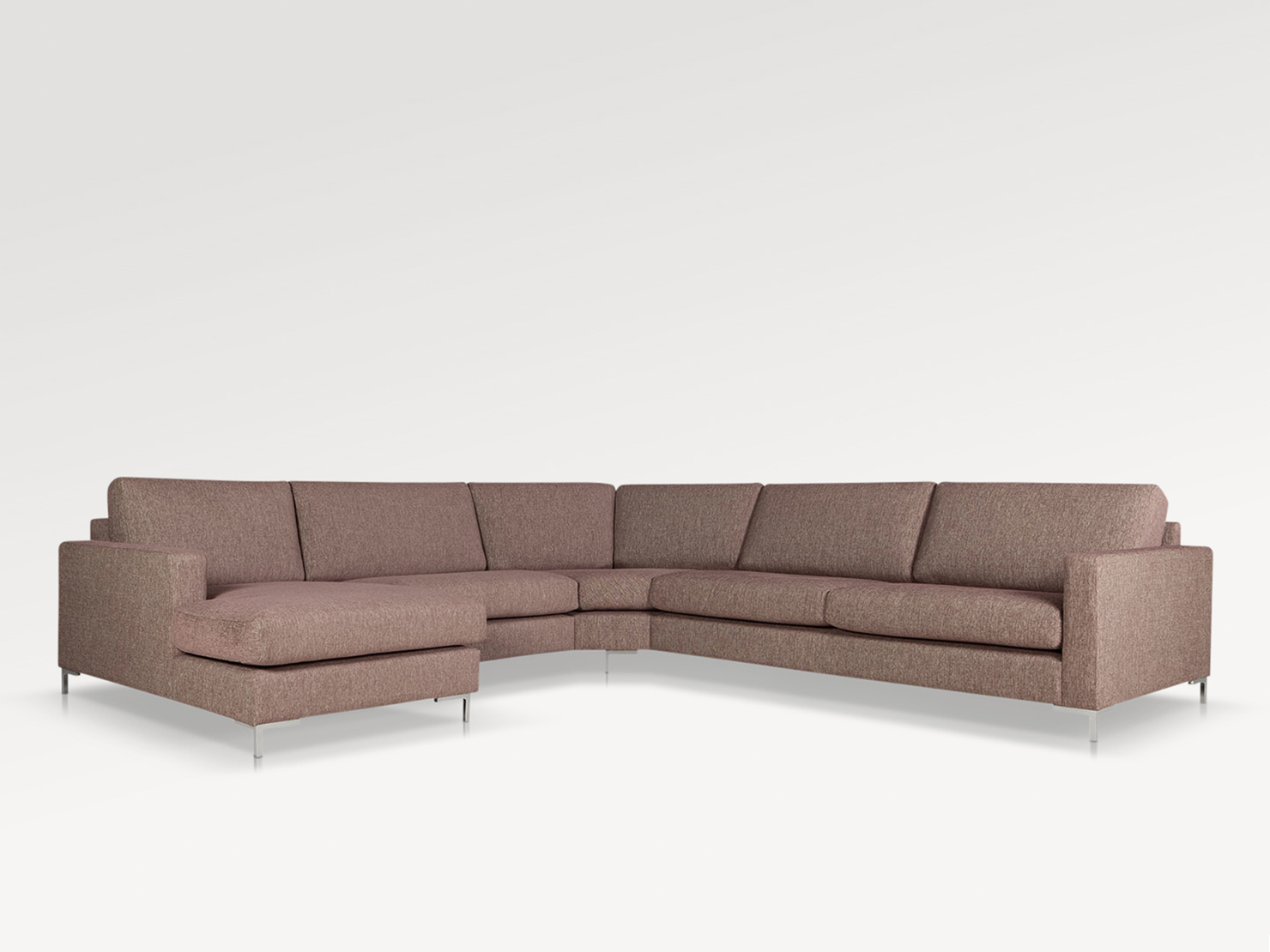 acheter Canapé d'angle tissu uni 2990 powder pink Monte-Carlo 90 - 310x182cm - FRANCE CANAPÉ ®