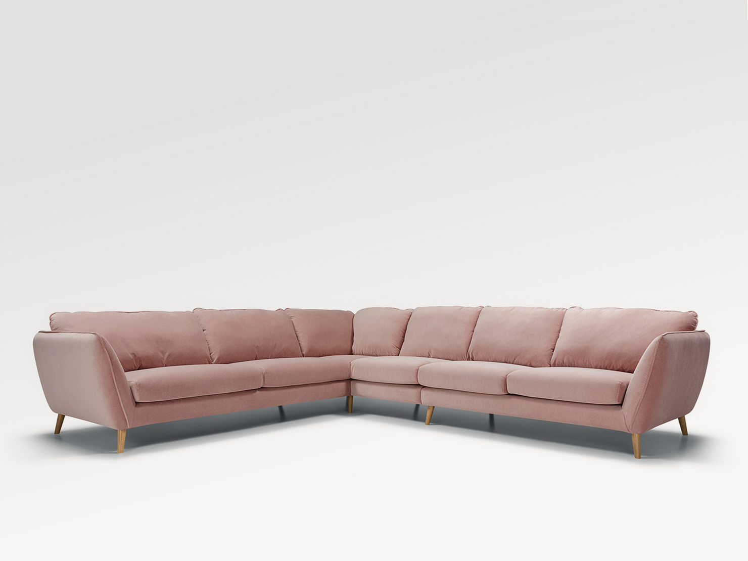 acheter Canapé d'angle tissu uni 2990 powder pink Suffren - 324x284/102x85cm - FRANCE CANAPÉ ®