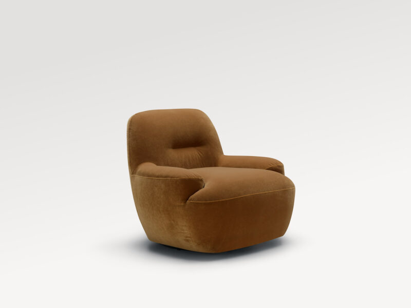acheter Fauteuil velours 22 teddy brown URVILLE - 88x80x74cm - FRANCE CANAPÉ ®
