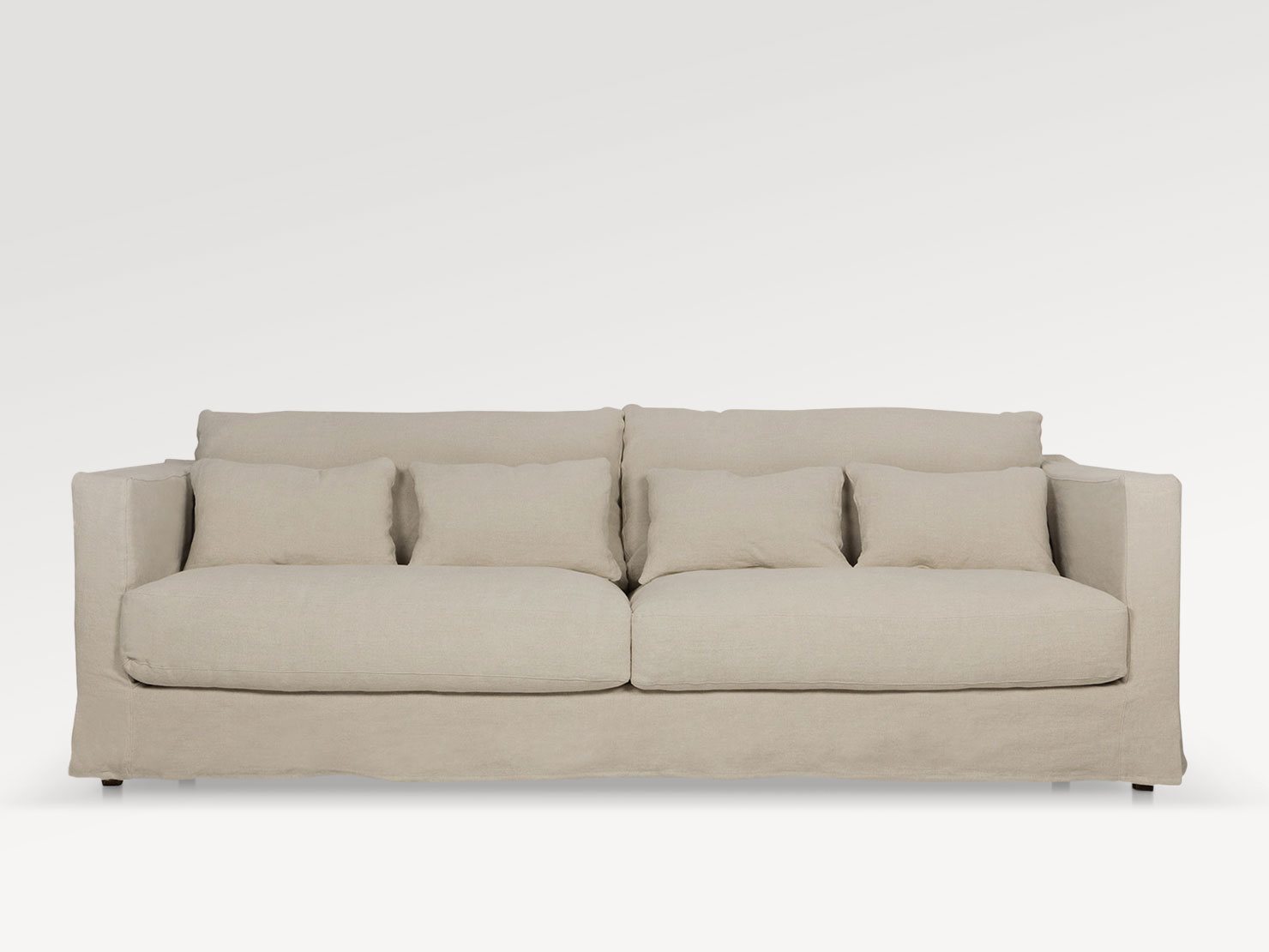 acheter Canapé 3 places tissu uni beige Belle ile - 236x110x85cm - FRANCE CANAPÉ ®