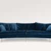 acheter Canapé 4 places arrondi velours 11 d.blue Jayac - 301x109x81/47cm - FRANCE CANAPÉ ®