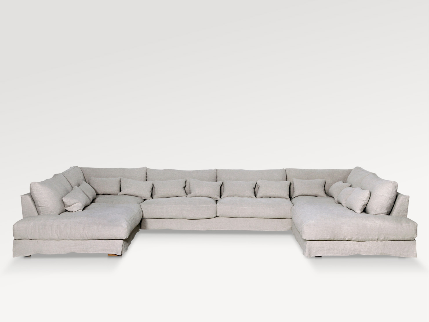 acheter Canapé d'angle tissu uni 1 (23) natur Belle ile - 456x235x85cm - FRANCE CANAPÉ ®