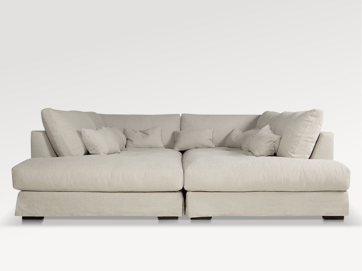 acheter Divan tissu uni 3790 l.beige Belle ile - 126x235x85cm - FRANCE CANAPÉ ®