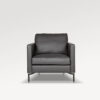 acheter Fauteuil cuir black Menton - 81x92x82cm - FRANCE CANAPÉ ®
