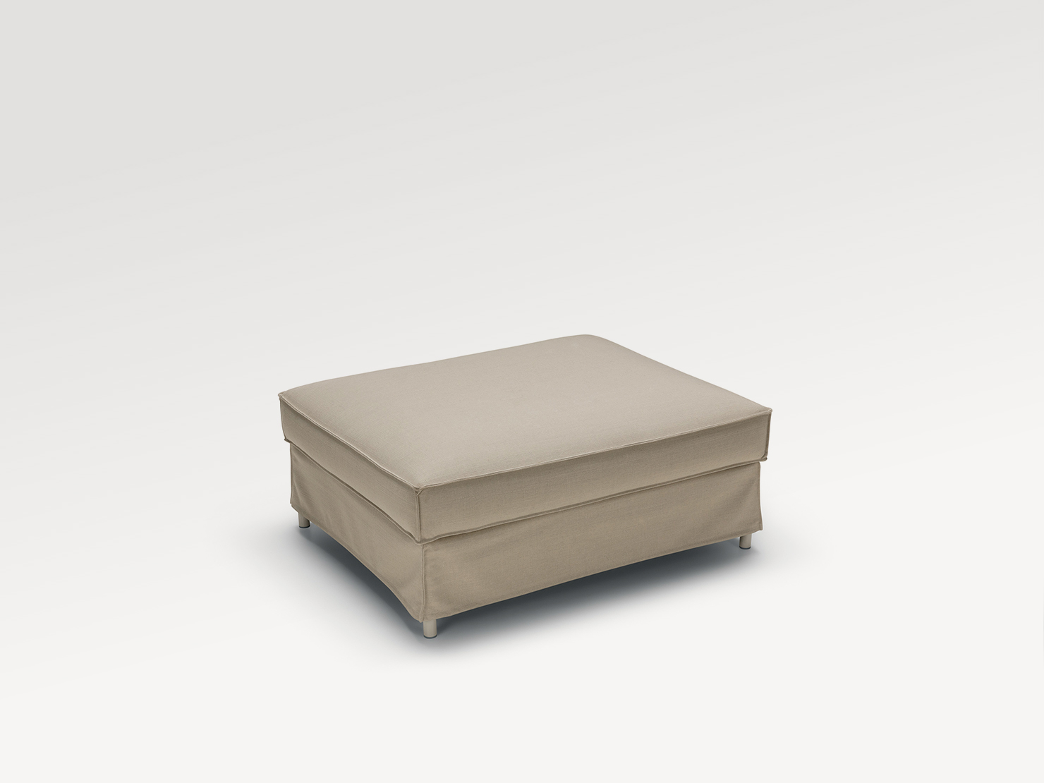 acheter Pouf outdoor tissu uni 3 (4) beige  Porto-Vecchio - 100x80cm - FRANCE CANAPÉ ®
