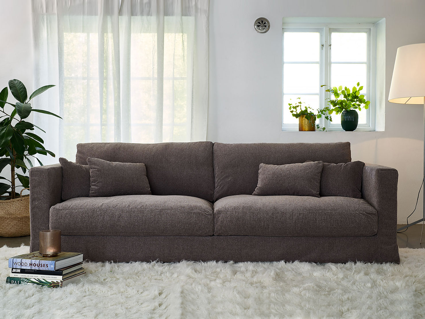 acheter Canapé 3 places tissu chenille 1 (0817-324032) brown Belle ile - 236x110x85cm - FRANCE CANAPÉ ®