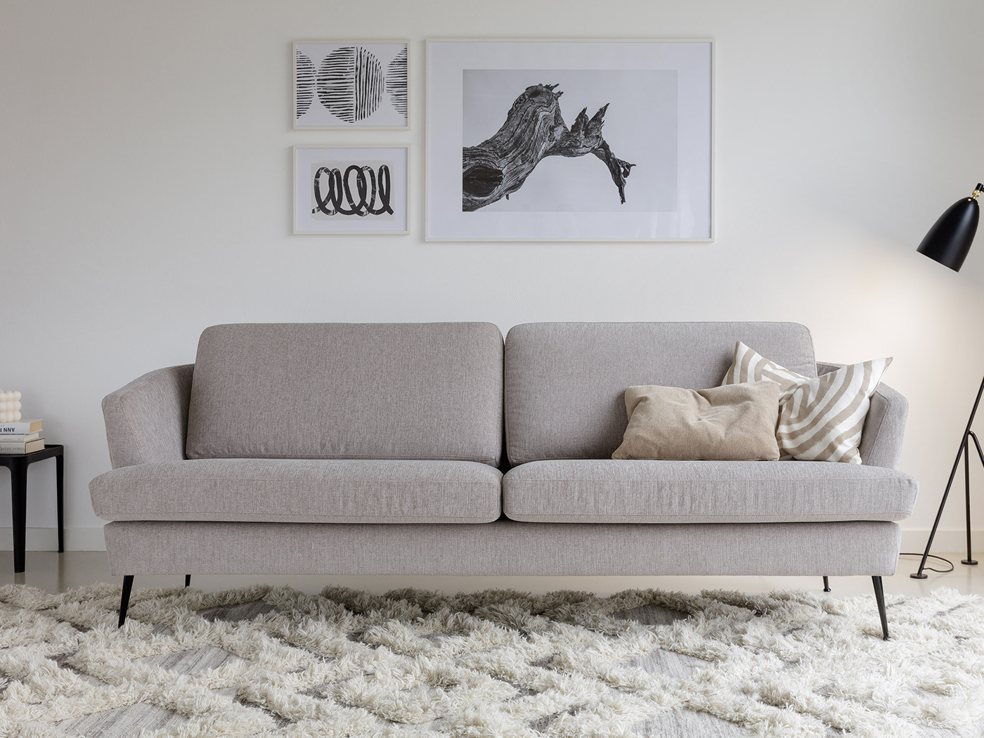 acheter Canapé 3 places tissu texturé 2 (t4c9) beige Tournelles - 220x87x84cm - FRANCE CANAPÉ ®