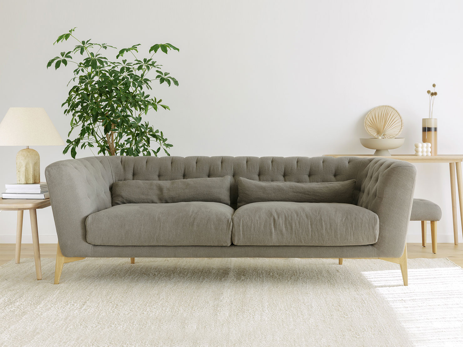 acheter Canapé 3 places tissu uni 5 (2787) grey VERSAILLES - 209x86x70cm - FRANCE CANAPÉ ®