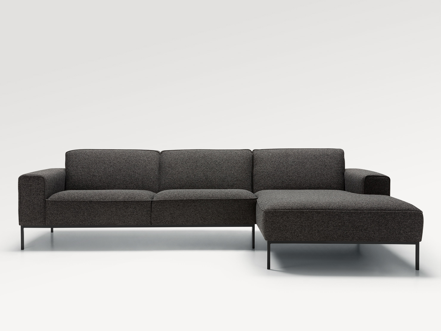 acheter Canapé d'angle tissu texturé 6 (9852) anthracite Viennay - 285/168x93x77/43cm - FRANCE CANAPÉ ®