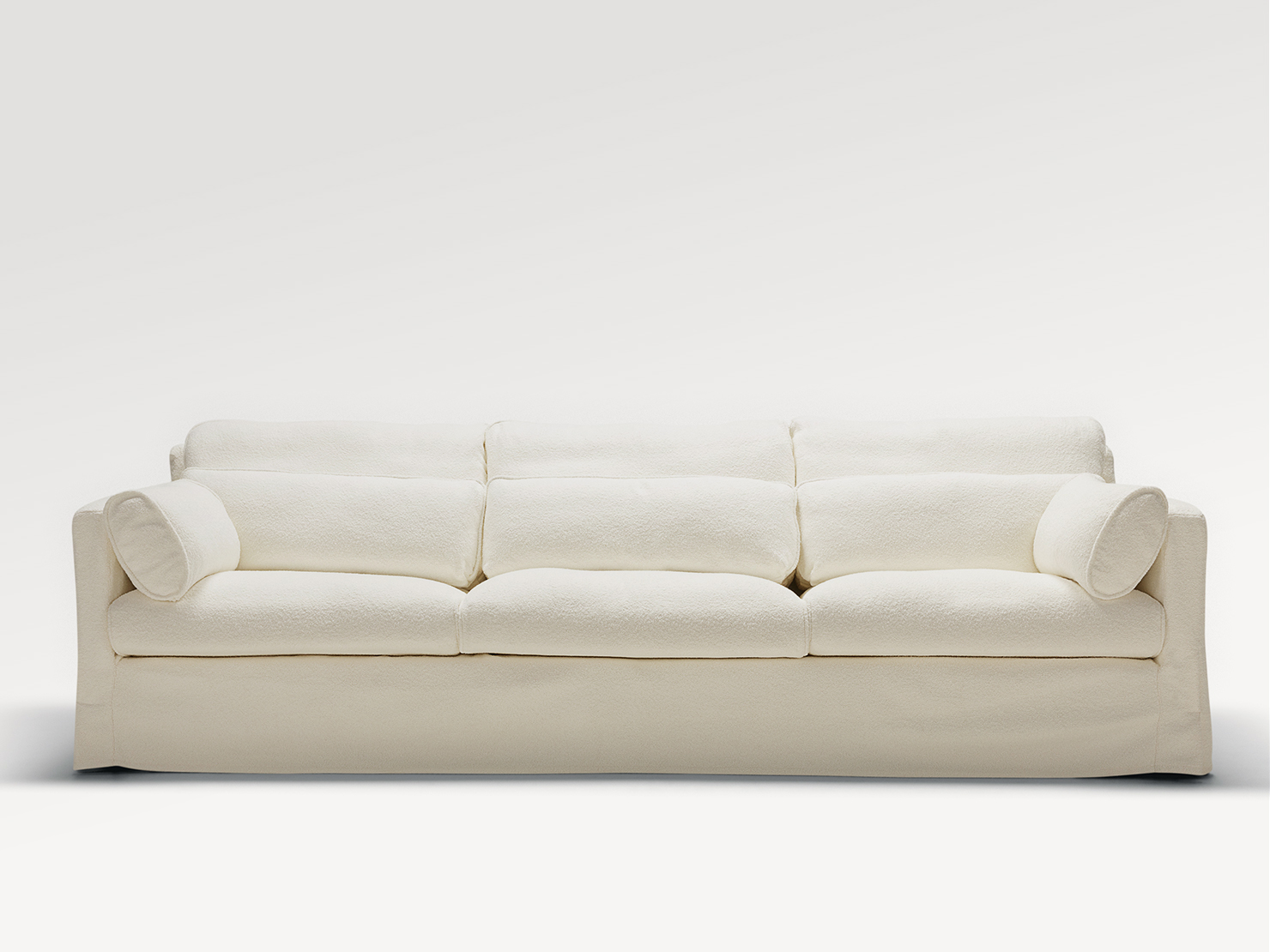 acheter Canapé 4 places tissu bouclette blanc Montelimar - 262x100x82cm - FRANCE CANAPÉ ®