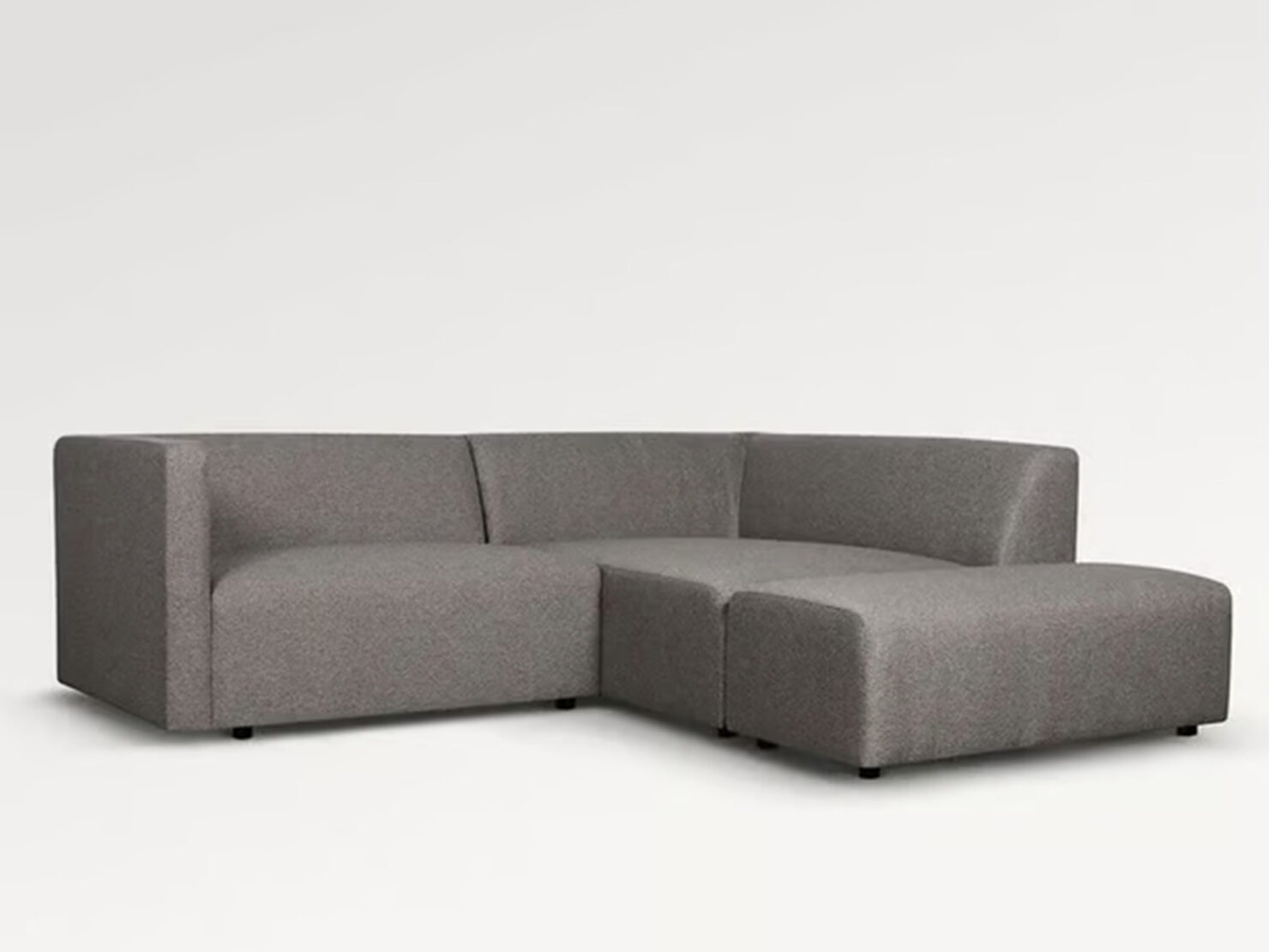 acheter Canapé modulable tissu texturé gris Ada - 241x151x73 | 120x55x42cm - FRANCE CANAPÉ ®