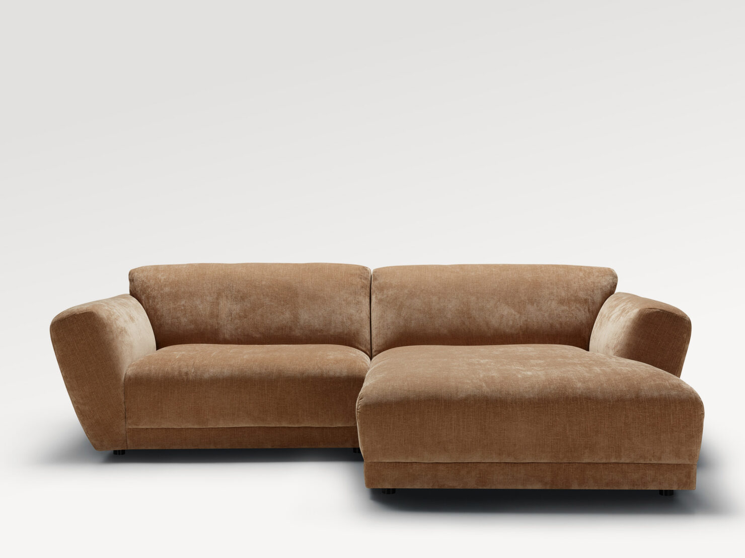 acheter Canapé d'angle  tissu chenille marron AMNEVILLE - 268/180x104x79/44cm - FRANCE CANAPÉ ®