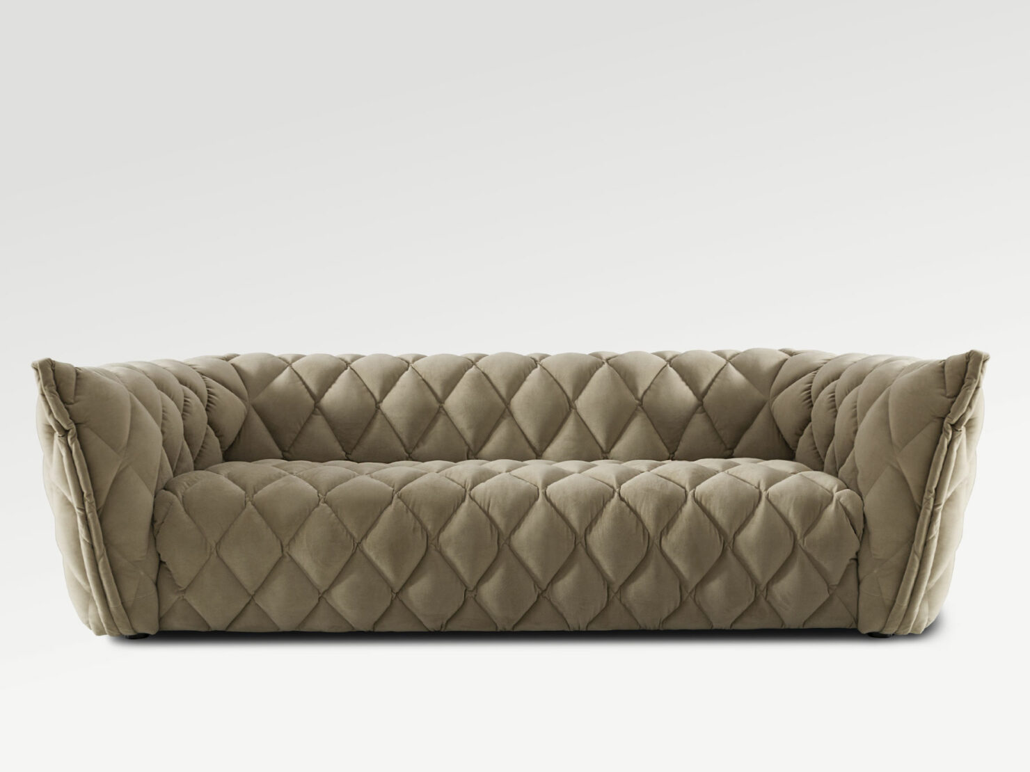 acheter Canapé 3 places velours beige Vésinet - 258x88x67cm - FRANCE CANAPÉ ®