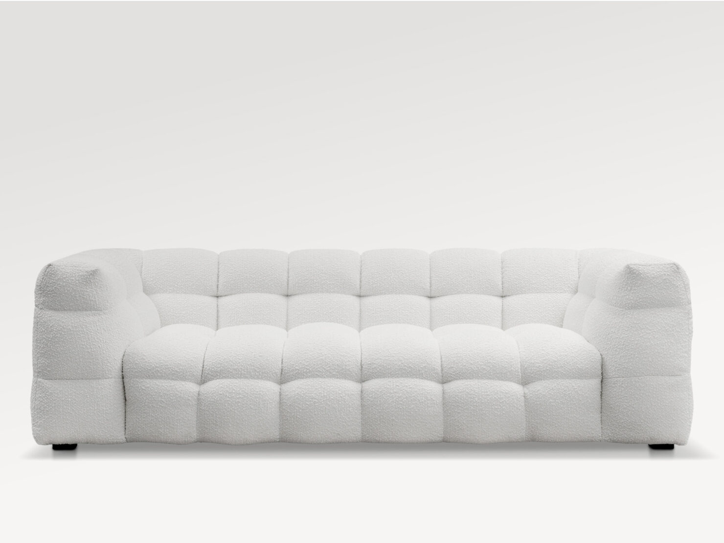 acheter Canapé 3 places tissu bouclette blanc Marly - 236x105x68cm - FRANCE CANAPÉ ®