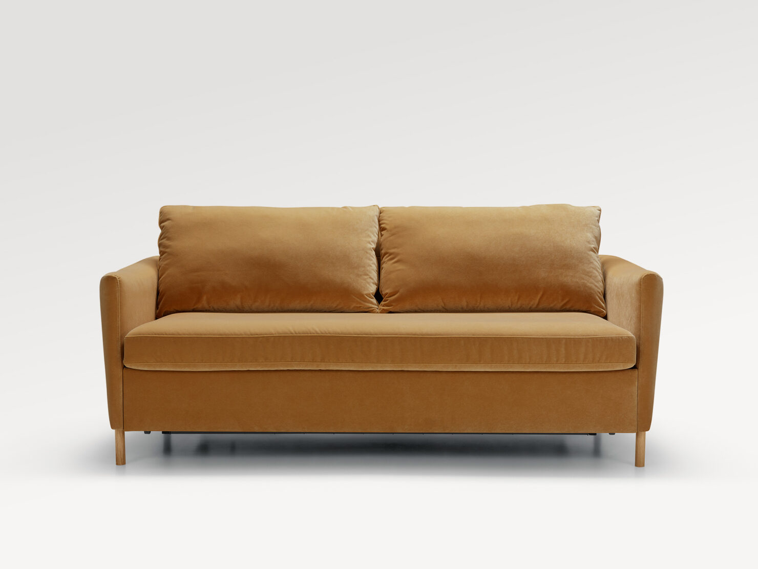 acheter Canapé 2,5 places convertible velours orange Feucherolles - 198x101x85cm - FRANCE CANAPÉ ®