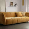 acheter Canapé 3 places velours jaune Elydic - 238x104x78cm - FRANCE CANAPÉ ®