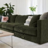 acheter Canapé 5 places tissu texturé vert Dinard - 341x110x85cm - FRANCE CANAPÉ ®