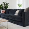 acheter Canapé 5 places tissu texturé noir Dinard - 341x110x85cm - FRANCE CANAPÉ ®